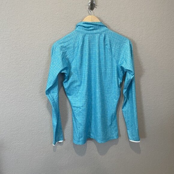 Nike Pro Dri Fit Womens Size Medium Blue Retro 1/2 Zip Running Top Jacket - Picture 5 of 10